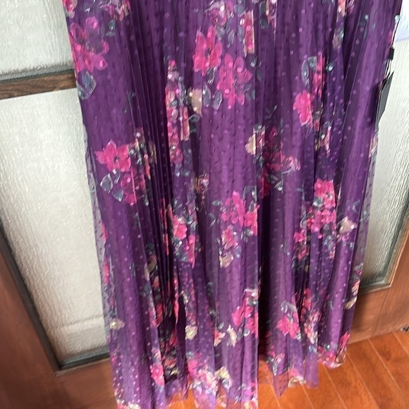 Ieena for Mac Duggal Purple Floral Cap Sleeve A-Line Tulle Dress NEW Size 8 $398 - Picture 4 of 11